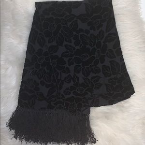 Black Floral Scarf